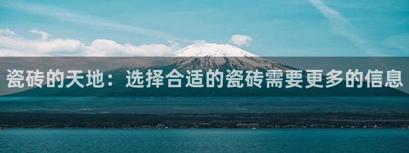 富联娱乐公司简介资料：瓷砖的天地：选择合适的瓷砖需要更多的信息